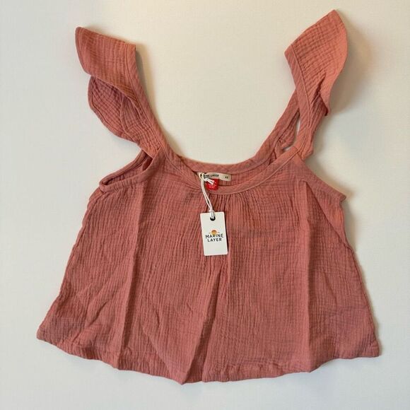 $78 Marine Layer Jude Flutter Sleeve tank size medium m6 - Picture 2 of 4